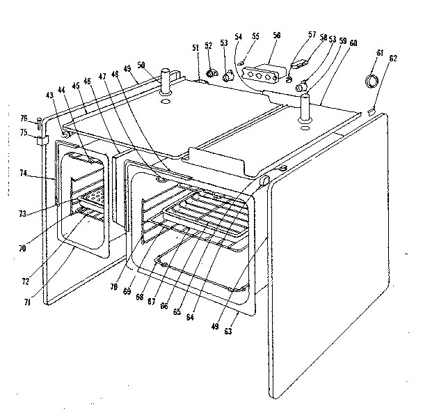 Kenmore 1019666541 body section diagram