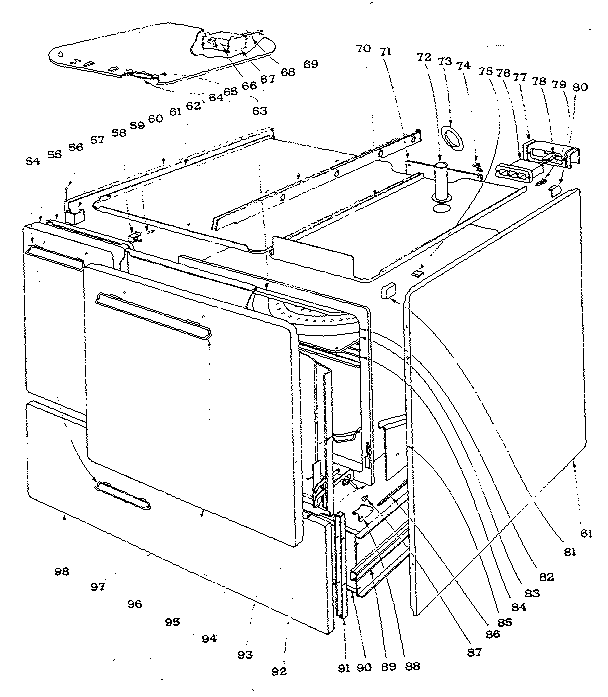 Kenmore 101974597 body section (model 101.974590 only) diagram