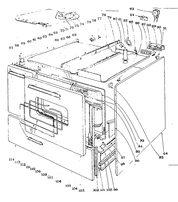 Kenmore 101974597 body section (model no. 101.974597 only) diagram