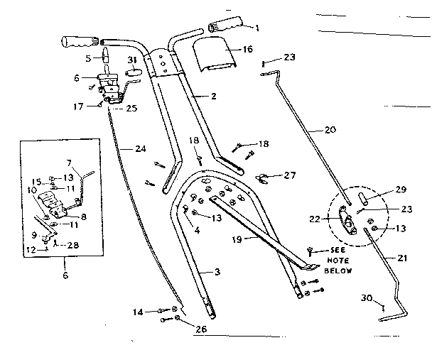 Craftsman 53682123 handle assembly diagram