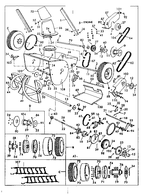 Craftsman 53682226 replacement parts diagram