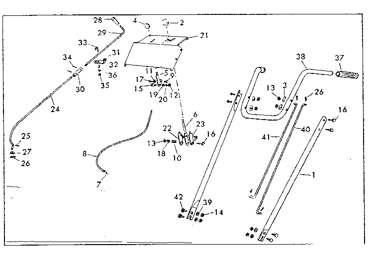 Craftsman 53682226 handle assembly diagram