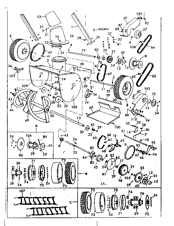 Craftsman 53682226 replacement parts diagram