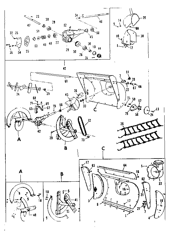 Craftsman 53682240 auger assembly diagram