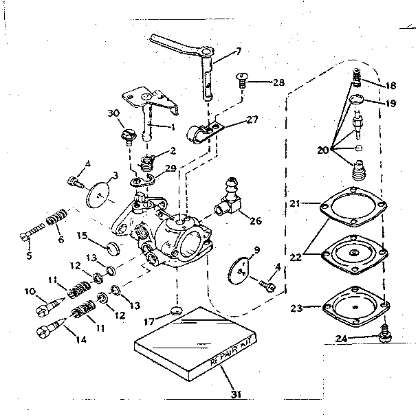 Craftsman 91760051 carburetor no. 630795a diagram