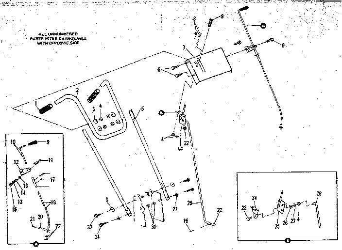 Craftsman 53590100 handle assembly diagram