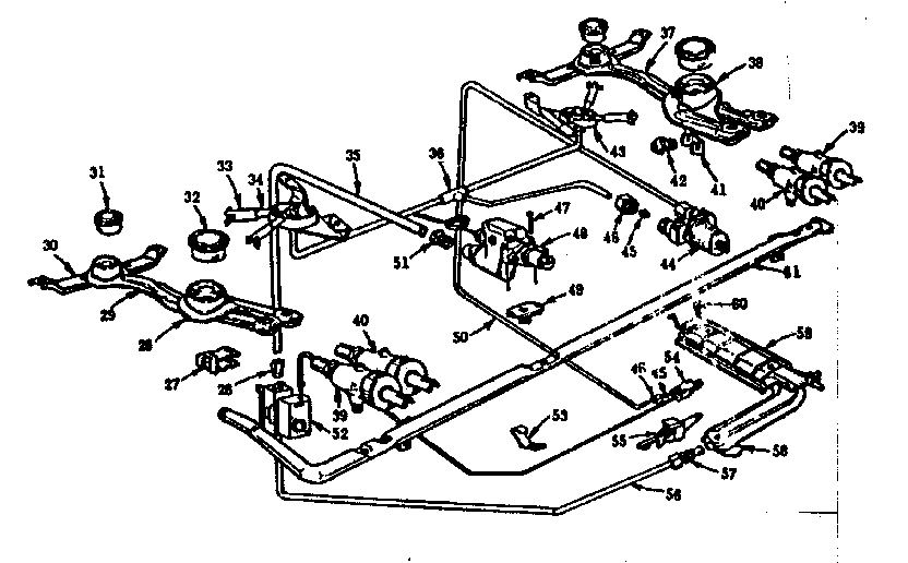 Kenmore 103728614 burner section diagram