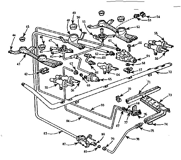 Kenmore 103730620 burner section diagram