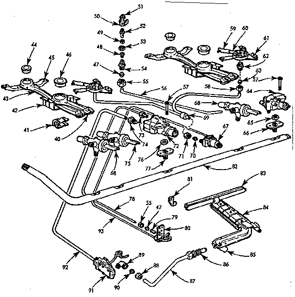 Kenmore 103736620 burner section diagram