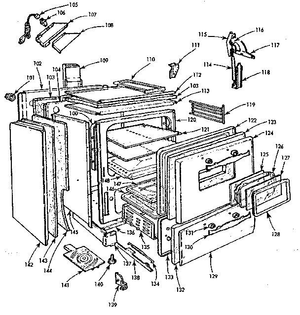 Kenmore 103736620 body section diagram