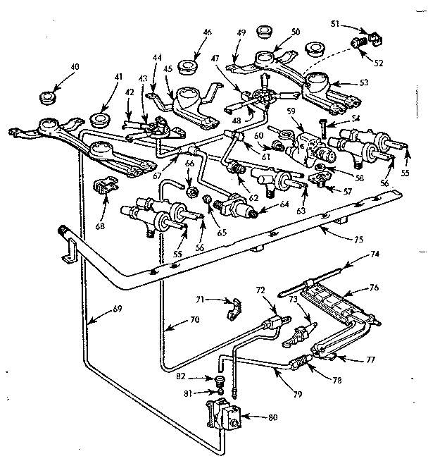 Kenmore 103756620 burner section diagram