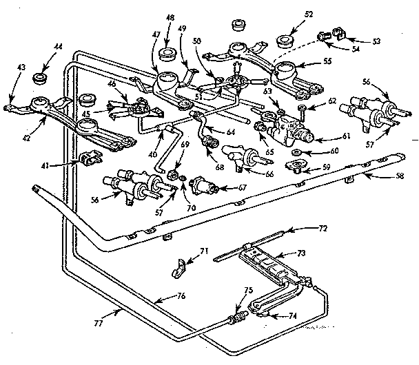 Kenmore 103757620 burner section diagram