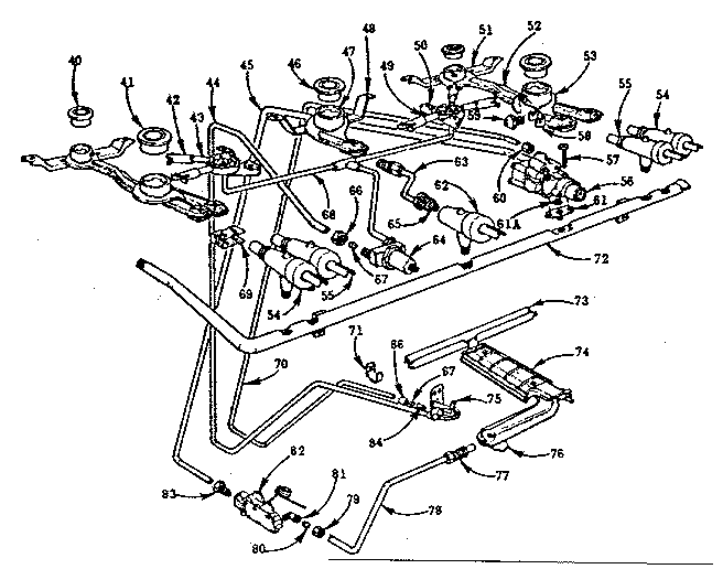 Kenmore 103760610 burner section diagram