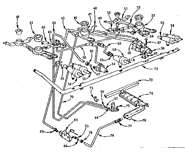 Kenmore 103760611 burner section diagram