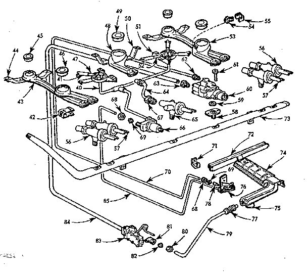 Kenmore 103760620 burner section diagram