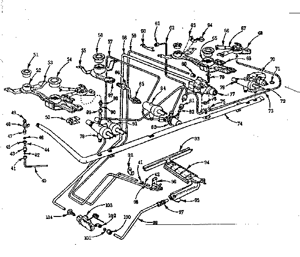 Kenmore 103776611 burner section diagram