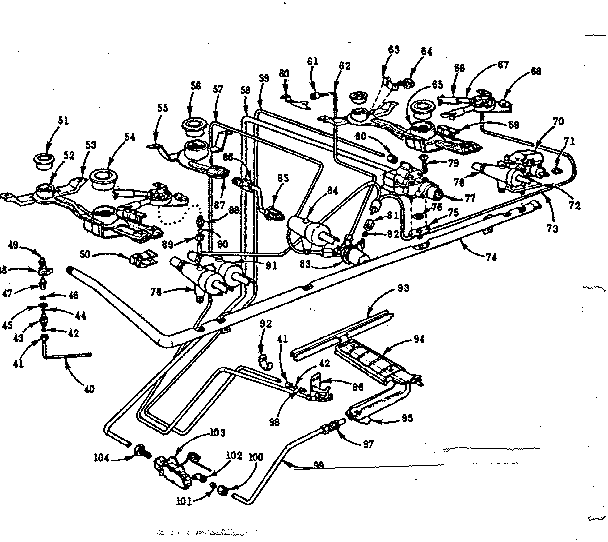 Kenmore 1037766110 burner section diagram