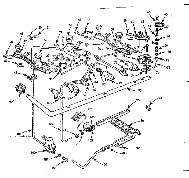 Kenmore 1037786364 burner section diagram