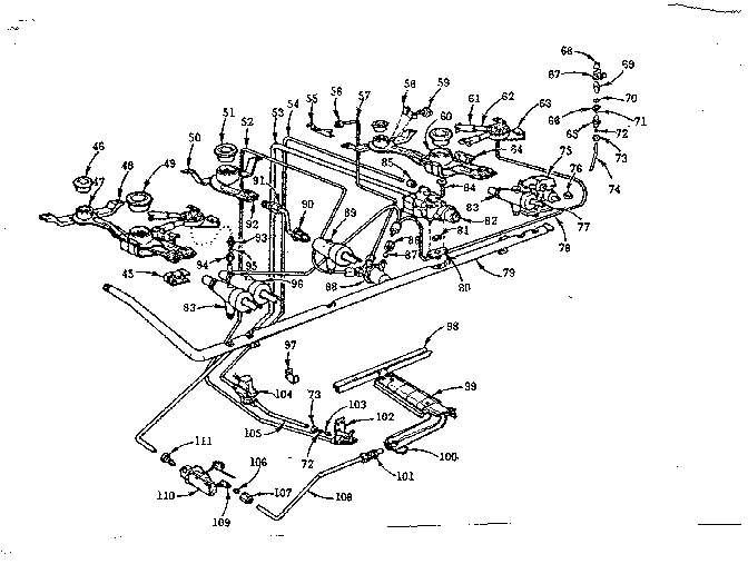 Kenmore 103786610 burner section diagram