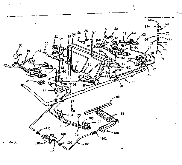Kenmore 103786615 burner section diagram