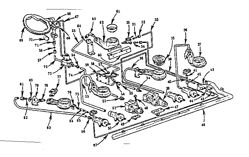 Kenmore 103794610 burner section diagram