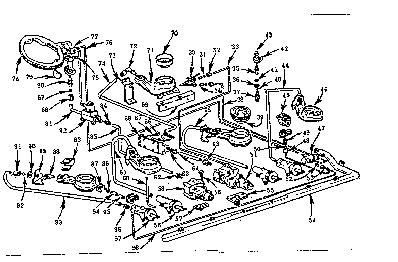 Kenmore 103794611 burner section diagram