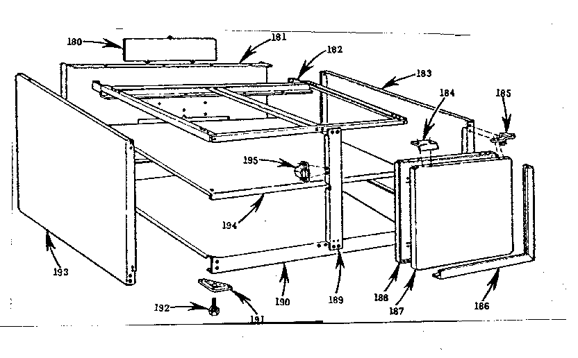 Kenmore 103794611 base cabinet - no. 96654 diagram