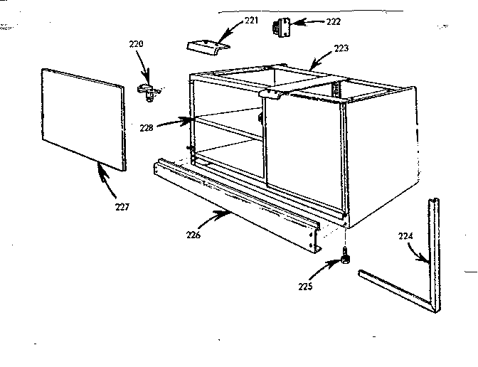 Kenmore 103796621 base cabinet-model number 96654 diagram