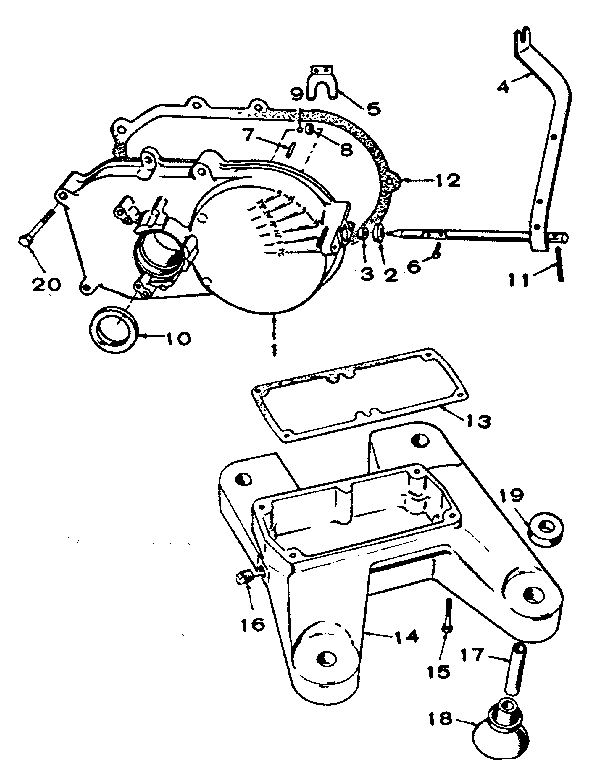 Craftsman 62720191 gear cover and oil base group diagram