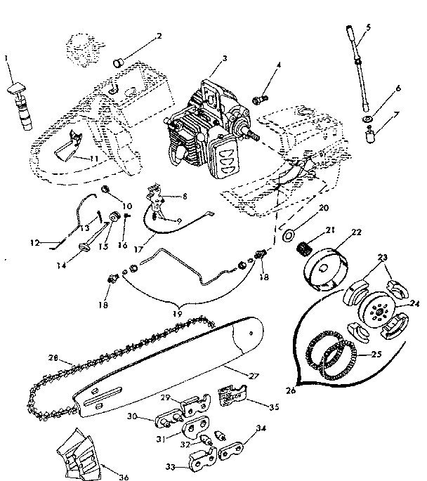 Craftsman 917351451 chain/bar and oil/fuel parts diagram