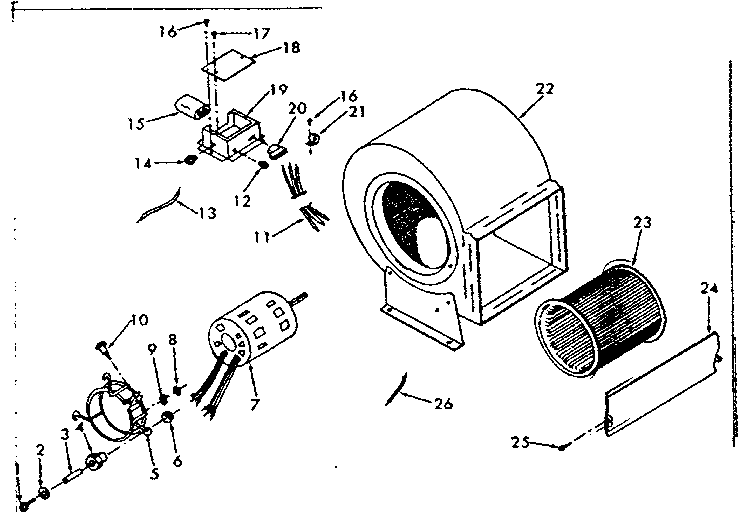 Kenmore 867761950 blower (models 867.761950 and 867.761960) diagram