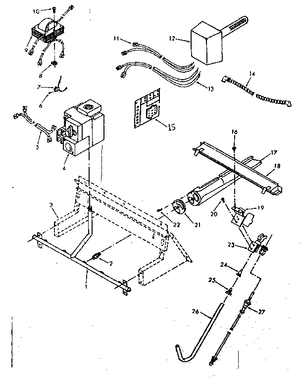 Kenmore 867773240 controls & burner diagram