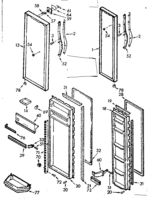 Kenmore 1067630562 door diagram