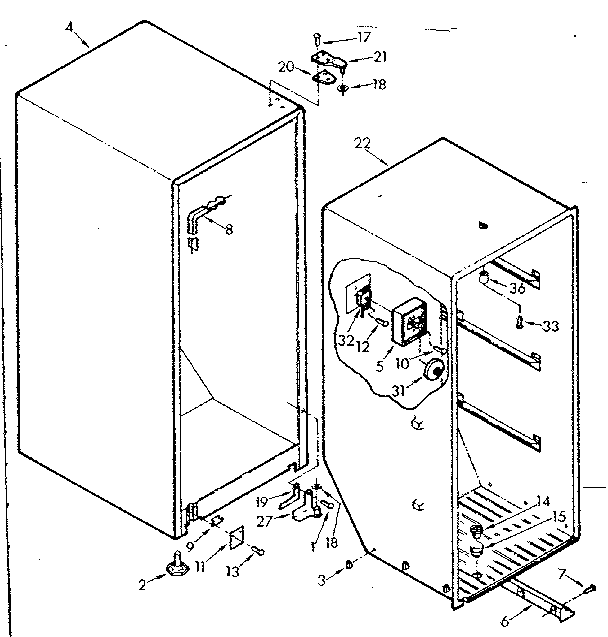 Kenmore 106723131 cabinet diagram