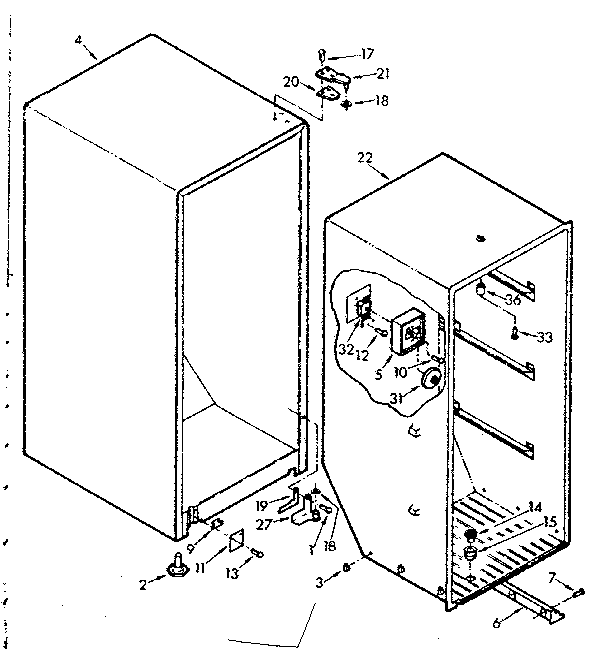 Kenmore 106724130 cabinet parts diagram