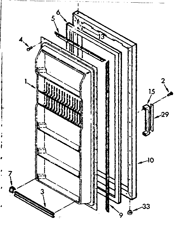 Kenmore 106724130 door parts diagram