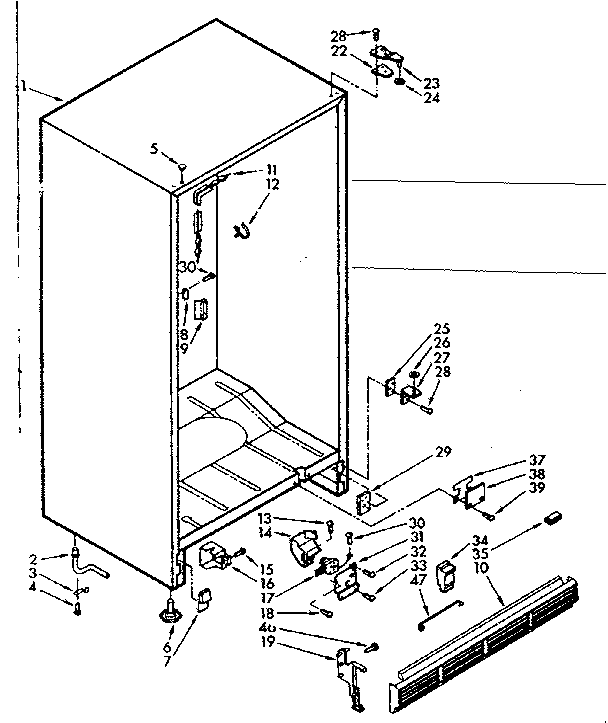 Kenmore 106724530 cabinet parts diagram