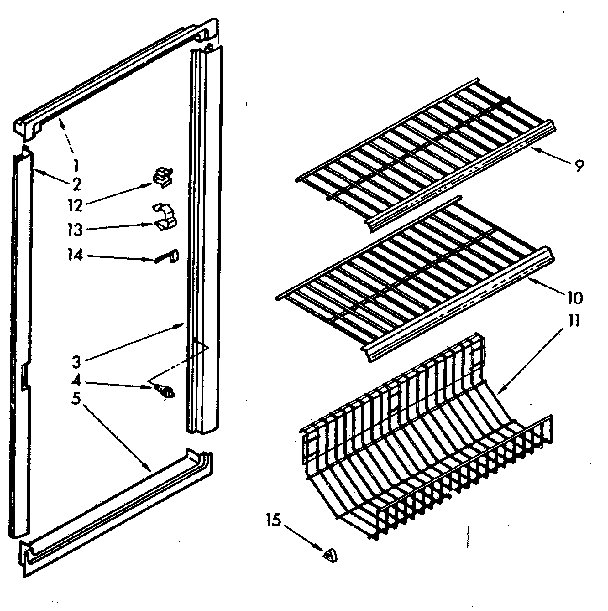 Kenmore 106724530 breaker and shelf parts diagram