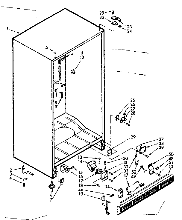 Kenmore 106724550 freezer cabinet diagram