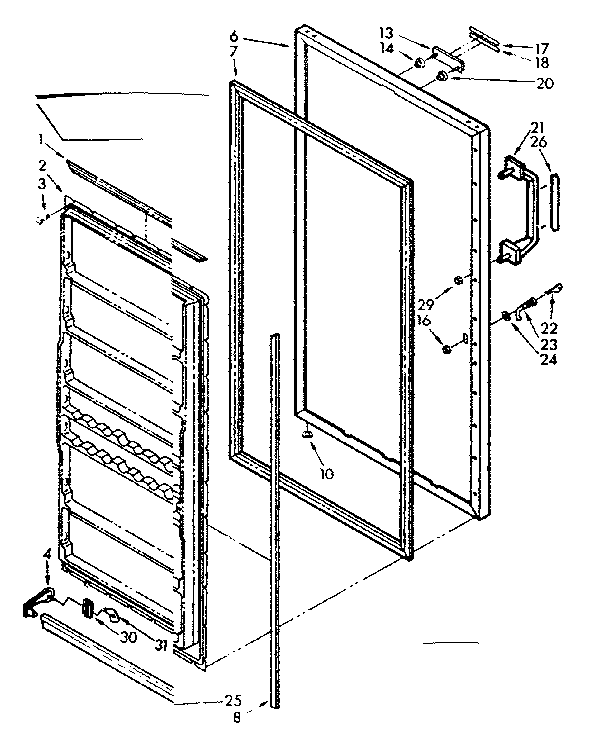 Kenmore 106724550 freezer door diagram