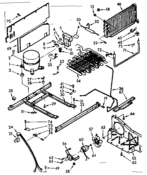 Kenmore 106724550 freezer unit diagram