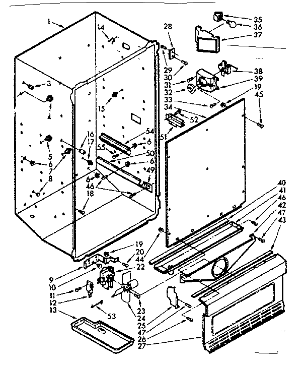 Kenmore 106724550 freezer liner diagram