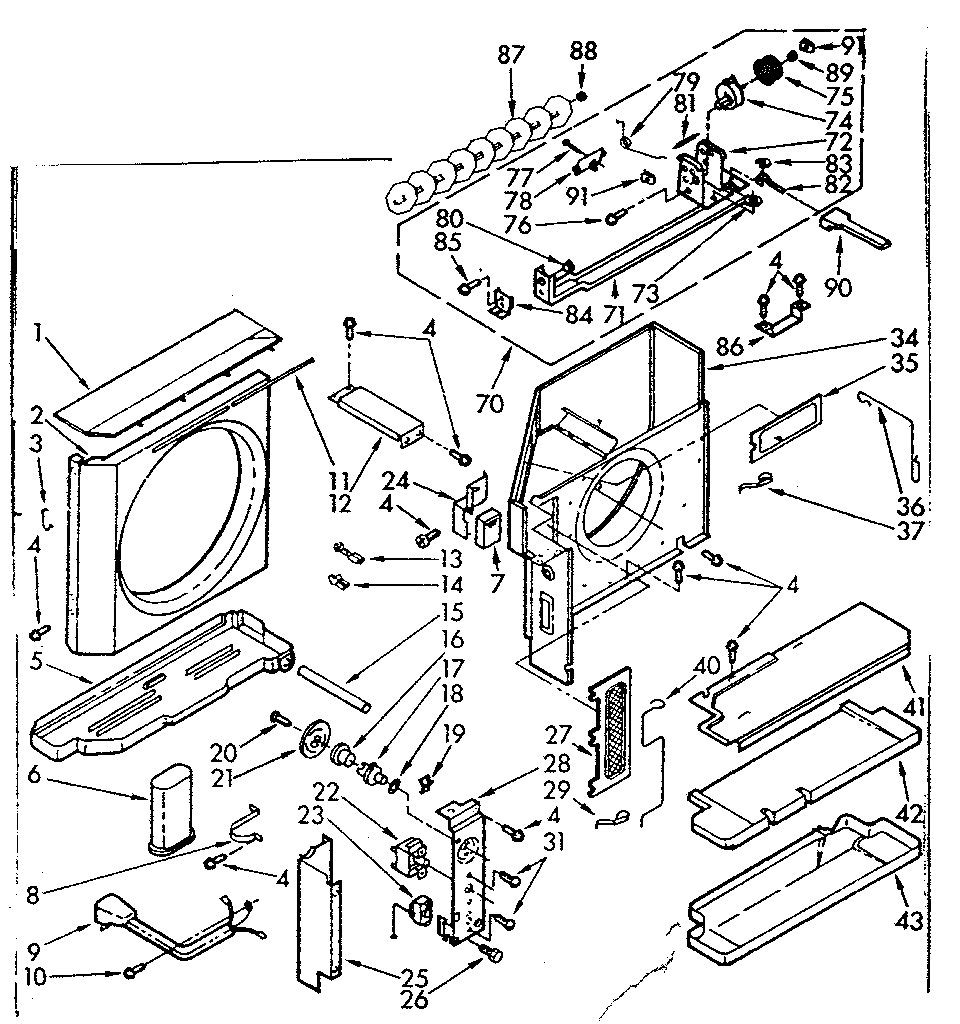 Kenmore 10673720 air flow parts diagram