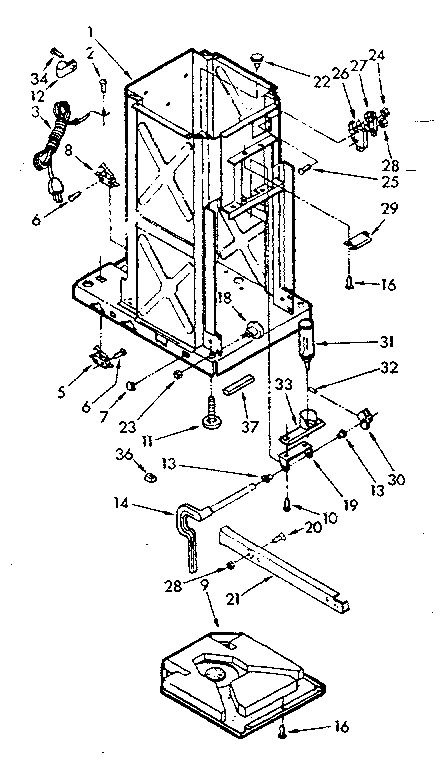 Kenmore 6657242703 frame assembly diagram