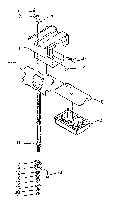 Kenmore 6657242703 power screw & ram assembly diagram