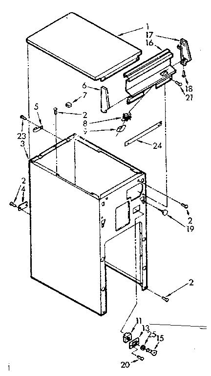 Kenmore 6657242703 cabinet & control assembly diagram