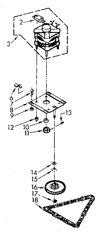 Kenmore 6657242703 motor & drive assembly diagram
