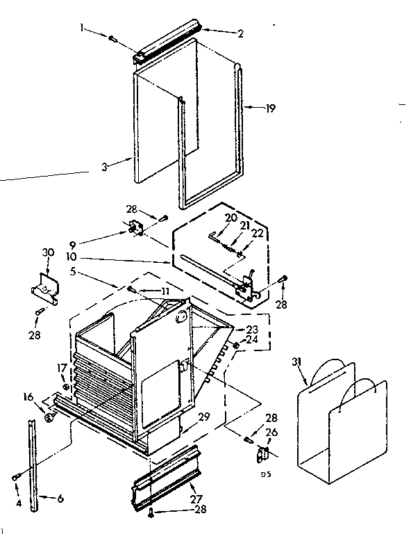 Kenmore 6657342600 container assembly diagram