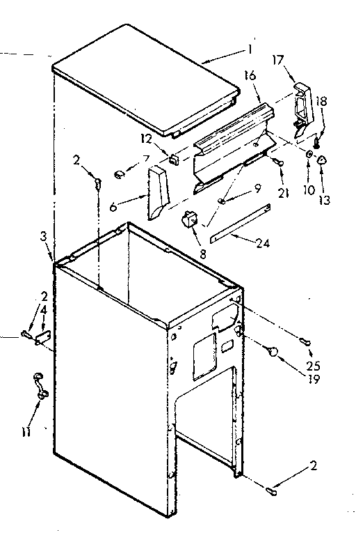 Kenmore 6657342700 cabinet and control assembly diagram