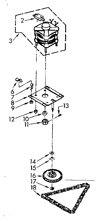 Kenmore 6657342700 motor and drive assembly diagram